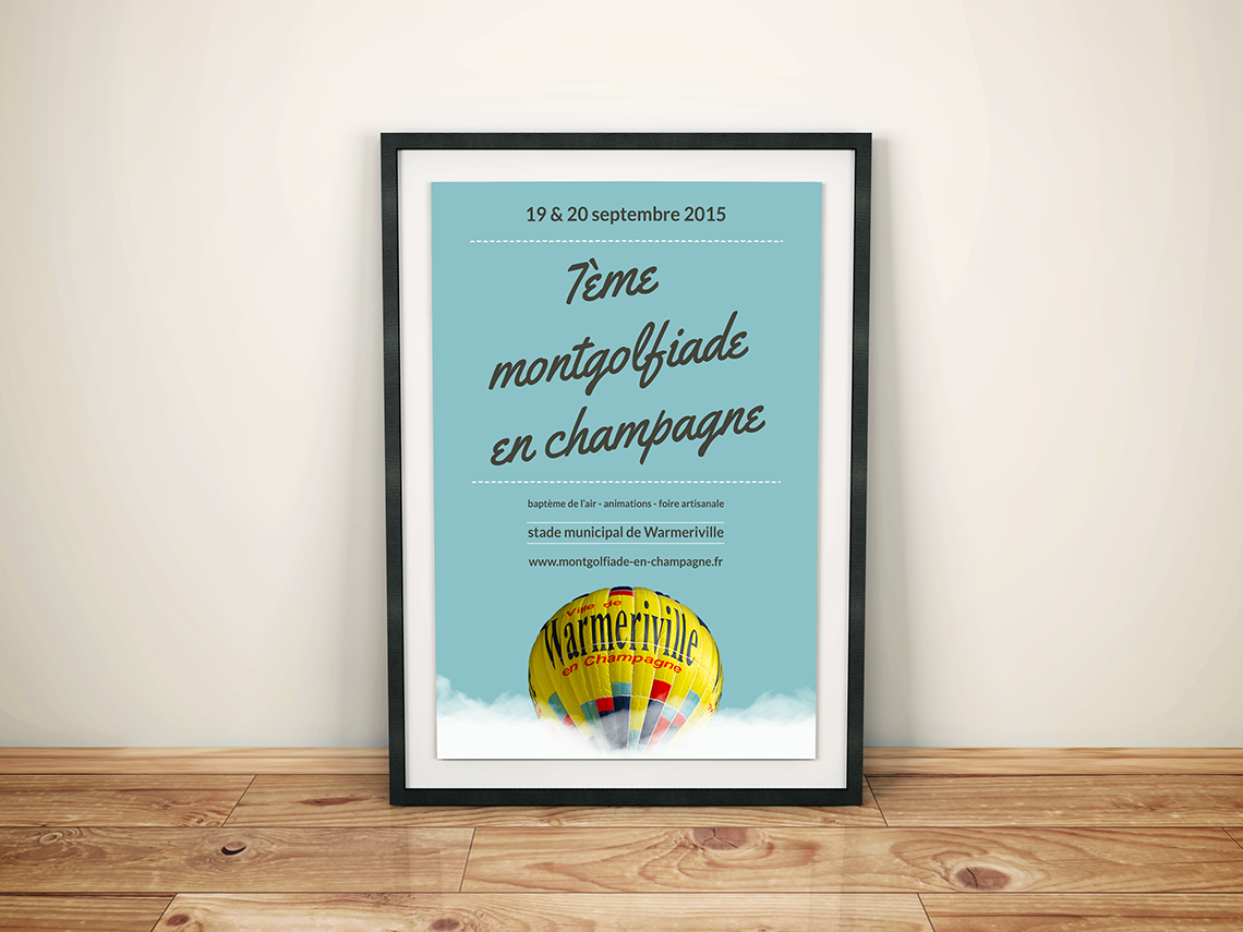 Proposition d'affiche pour la 7ème éditions de Montgolfiade en Champagne