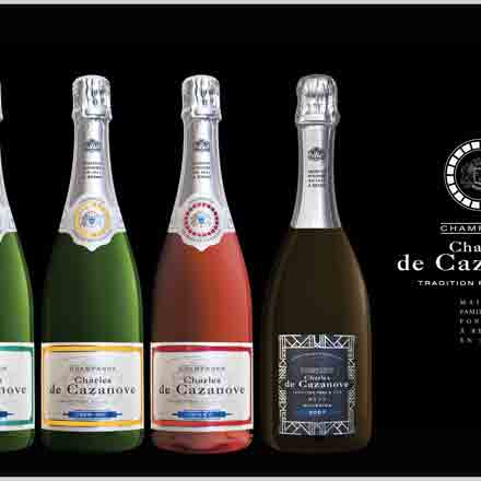 Présentation des nouvelles étiquettes du Champagne Charles de Cazanove de leur gamme Père et Fils.